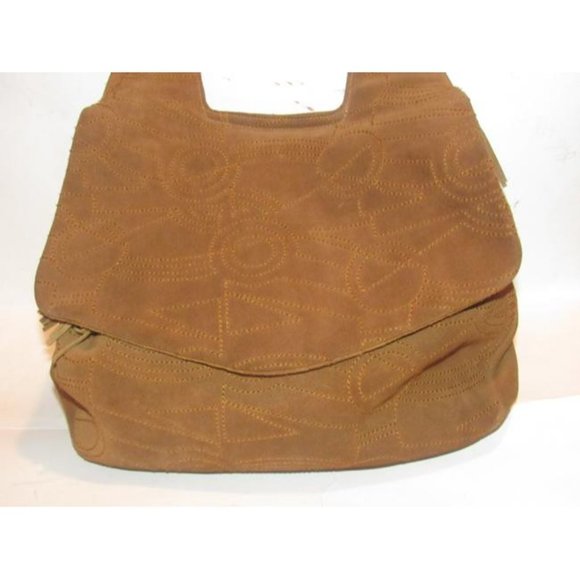 Salvatore Ferragamo Vintage Caramel Brown Suede Leather Hoho Bucket - Picture 12 of 12
